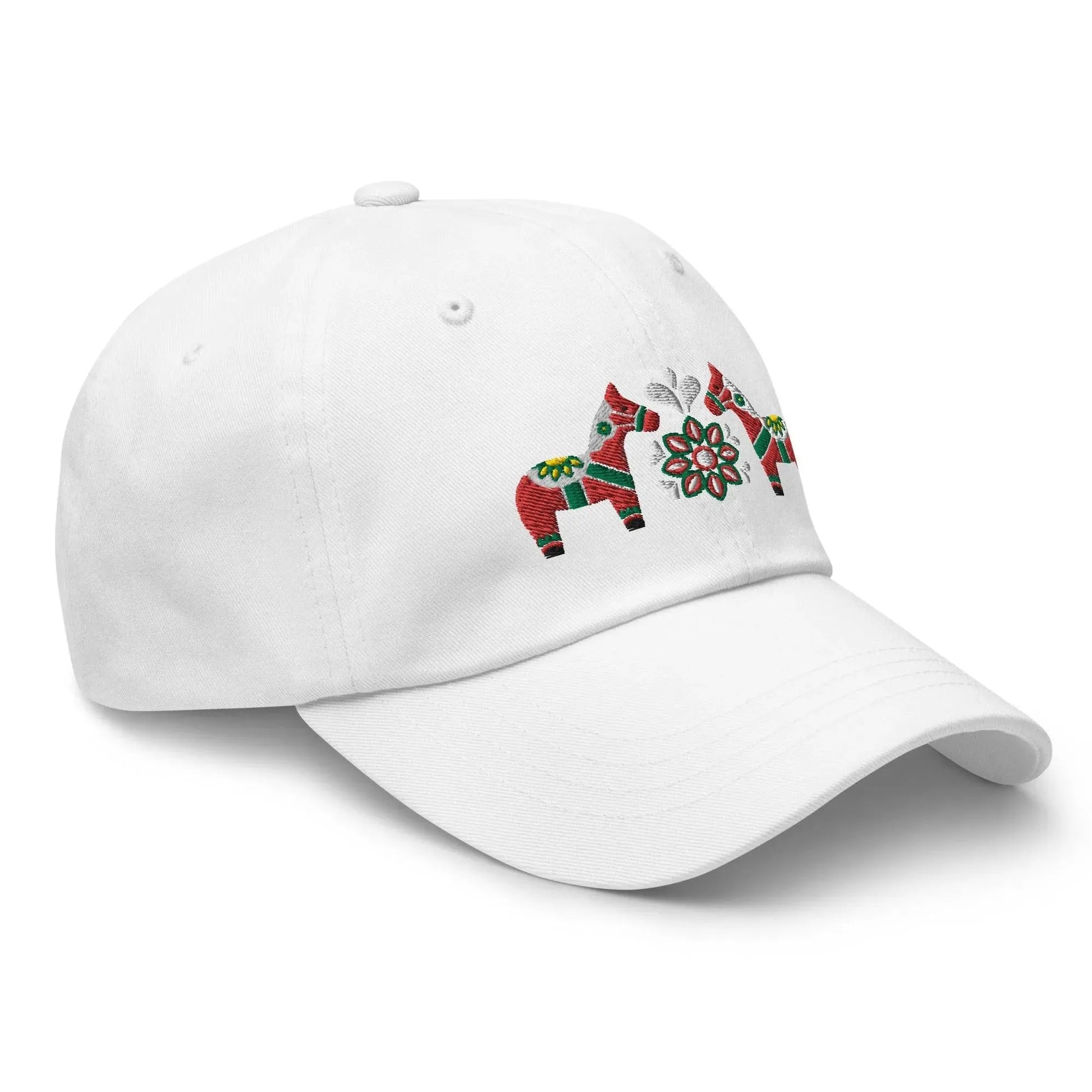 Swedish Dala Horse Embroidered Dad Hat - Red - The Global Wanderer