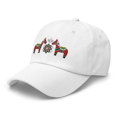 Swedish Dala Horse Embroidered Dad Hat - Red - The Global Wanderer