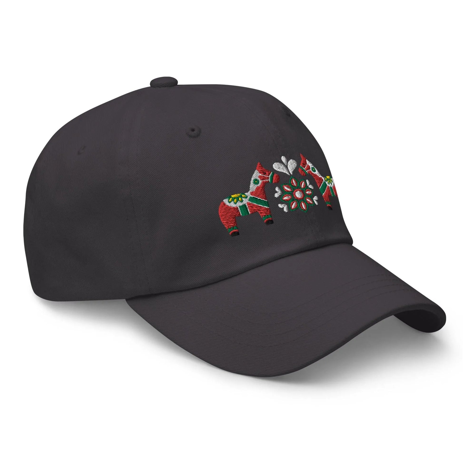 Swedish Dala Horse Embroidered Dad Hat - Red - The Global Wanderer