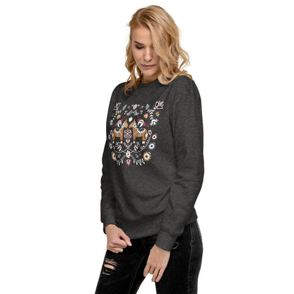 Swedish Dala Horse Fleece Sweatshirt - Dark - The Global Wanderer