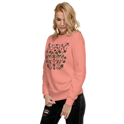 Swedish Dala Horse Fleece Sweatshirt - Light - The Global Wanderer