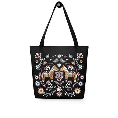 Swedish Dala Horse Tote Bag - The Global Wanderer