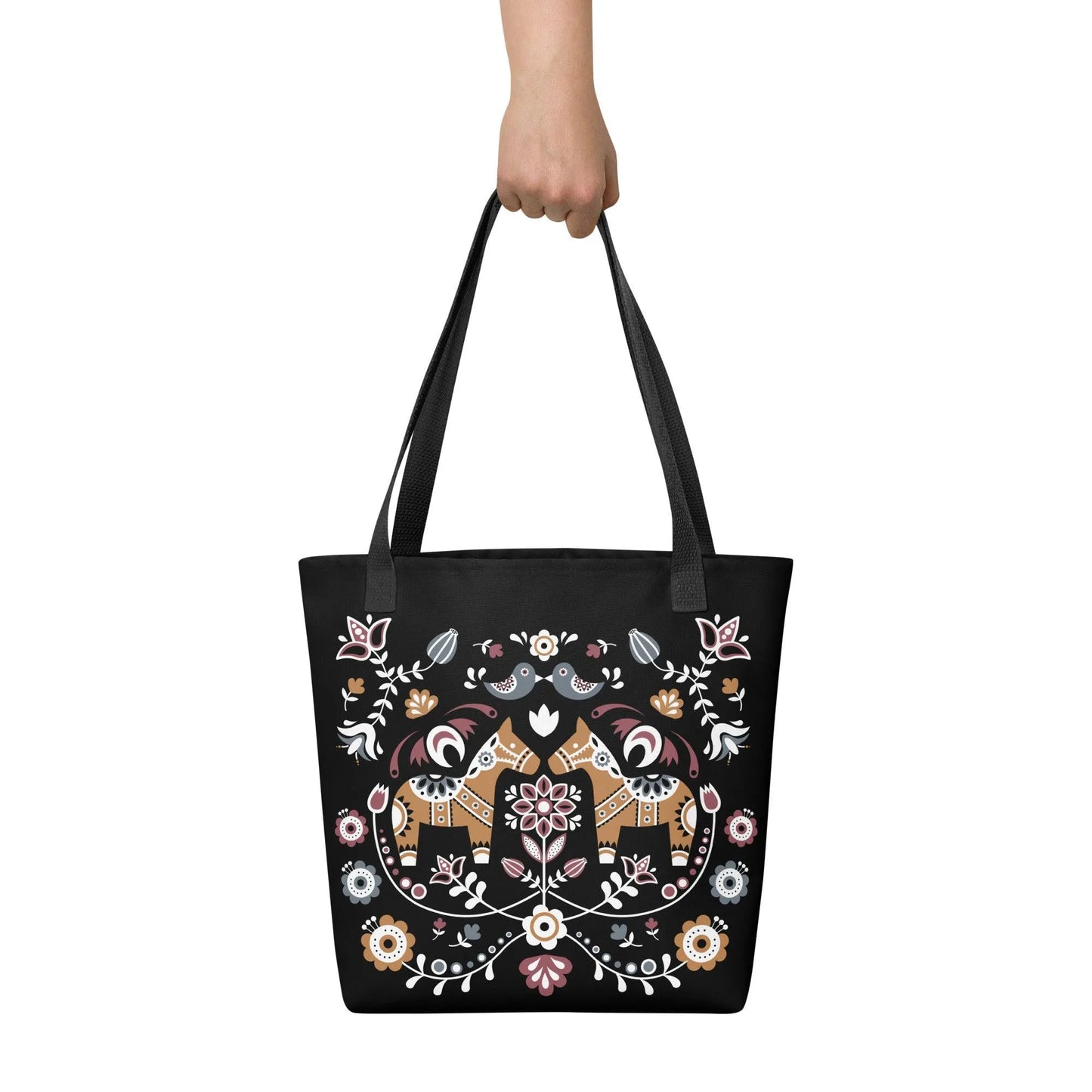 Swedish Dala Horse Tote Bag - The Global Wanderer