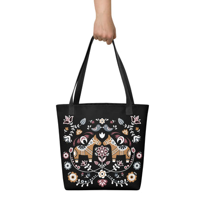 Swedish Dala Horse Tote Bag - The Global Wanderer