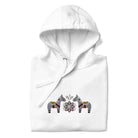 Swedish Gray Dala Horse Embroidered Hoodie - The Global Wanderer