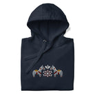 Swedish Gray Dala Horse Embroidered Hoodie - The Global Wanderer