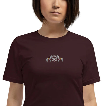 Swedish Gray Dala Horse Embroidered T-Shirt - The Global Wanderer