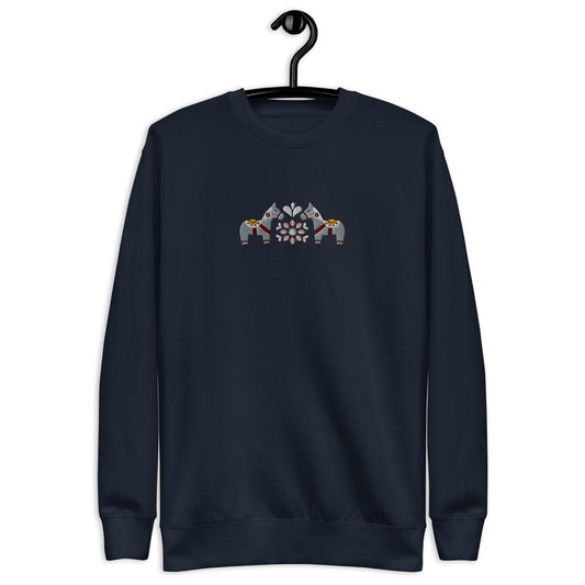 Swedish Gray Dala Horse Sweatshirt - Embroidered - The Global Wanderer
