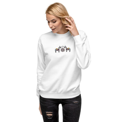 Swedish Gray Dala Horse Sweatshirt - Embroidered - The Global Wanderer