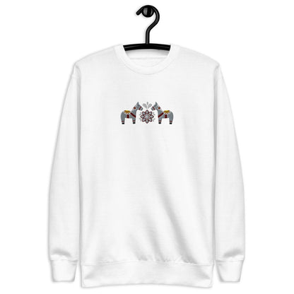 Swedish Gray Dala Horse Sweatshirt - Embroidered - The Global Wanderer