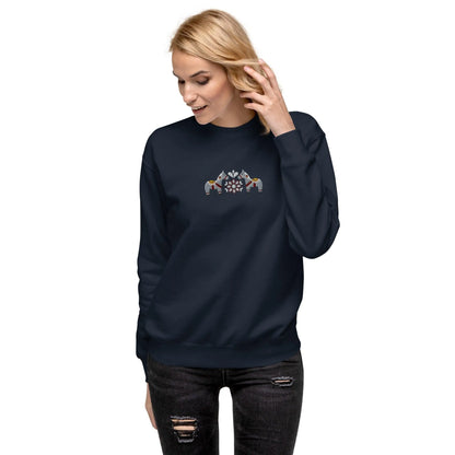 Swedish Gray Dala Horse Sweatshirt - Embroidered - The Global Wanderer