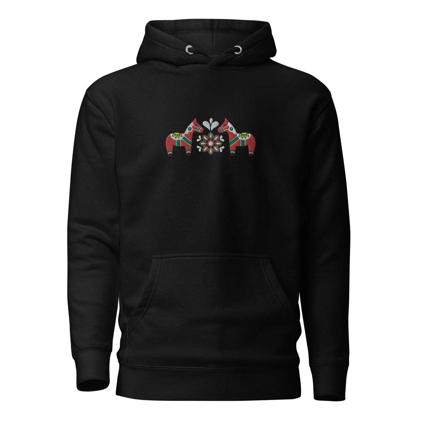 Swedish Red Dala Horse Embroidered Hoodie - The Global Wanderer