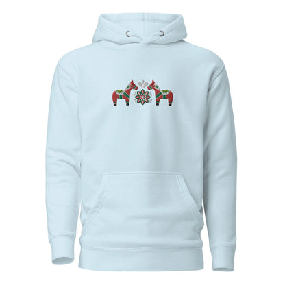 Swedish Red Dala Horse Embroidered Hoodie - The Global Wanderer