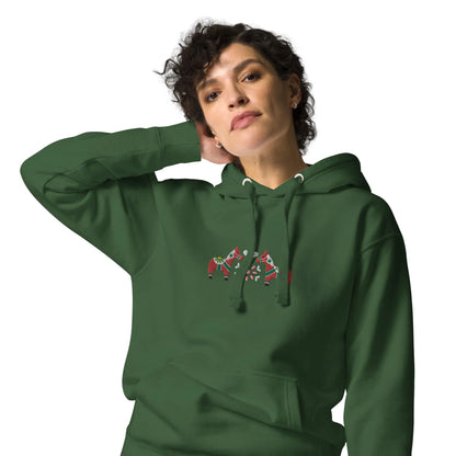 Swedish Red Dala Horse Embroidered Hoodie - The Global Wanderer