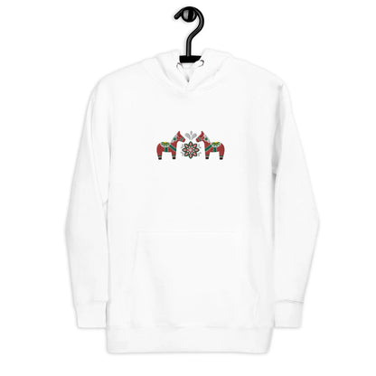 Swedish Red Dala Horse Embroidered Hoodie - The Global Wanderer