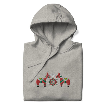 Swedish Red Dala Horse Embroidered Hoodie - The Global Wanderer