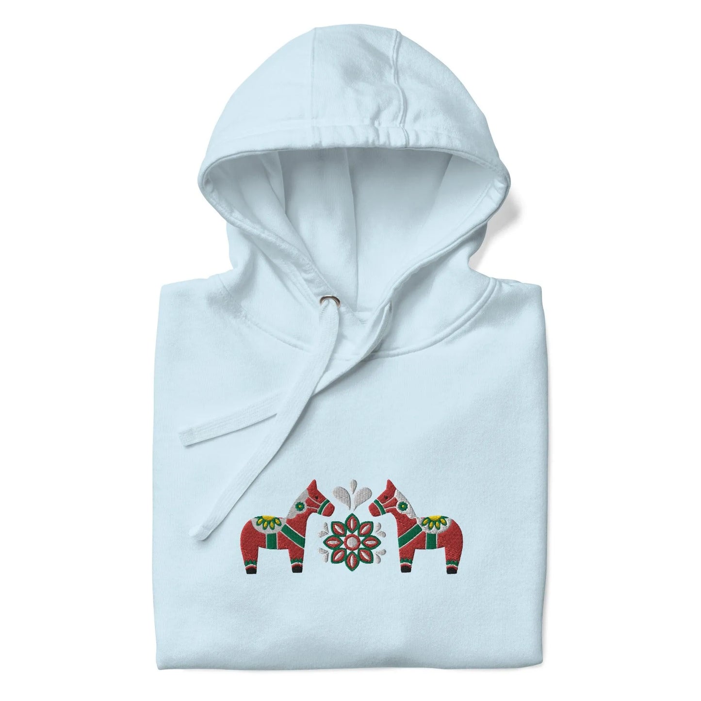 Swedish Red Dala Horse Embroidered Hoodie - The Global Wanderer