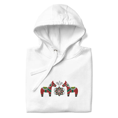 Swedish Red Dala Horse Embroidered Hoodie - The Global Wanderer