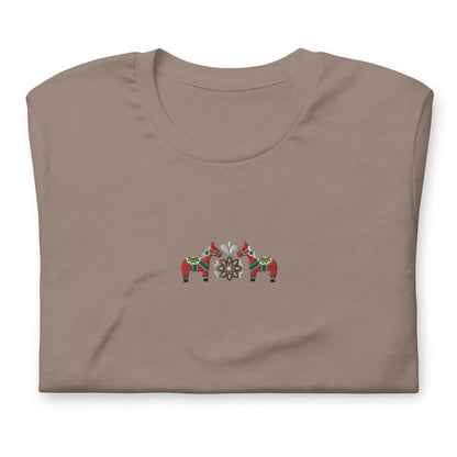 Swedish Red Dala Horse Embroidered T-Shirt - The Global Wanderer