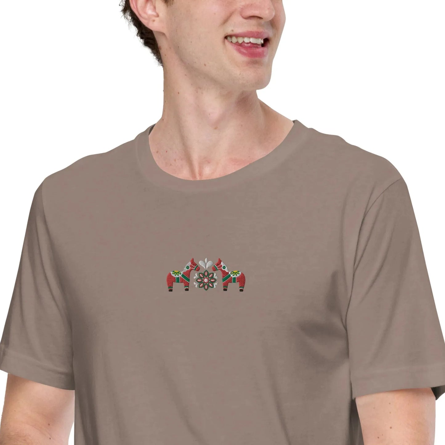 Swedish Red Dala Horse Embroidered T-Shirt - The Global Wanderer