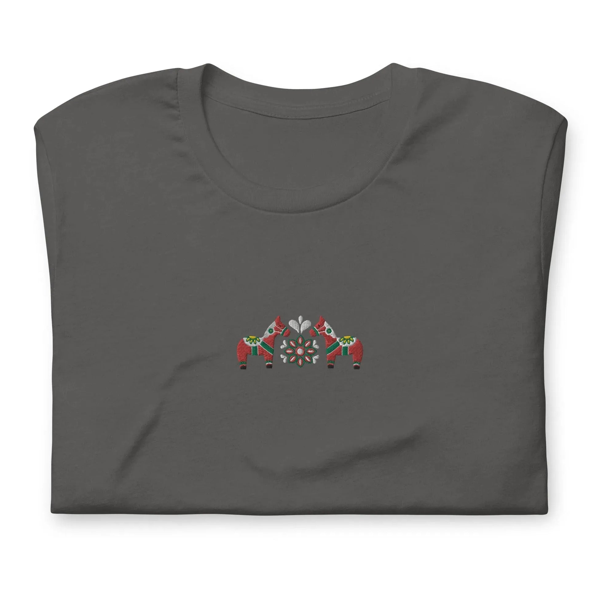 Swedish Red Dala Horse Embroidered T-Shirt - The Global Wanderer