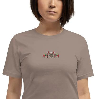 Swedish Red Dala Horse Embroidered T-Shirt - The Global Wanderer