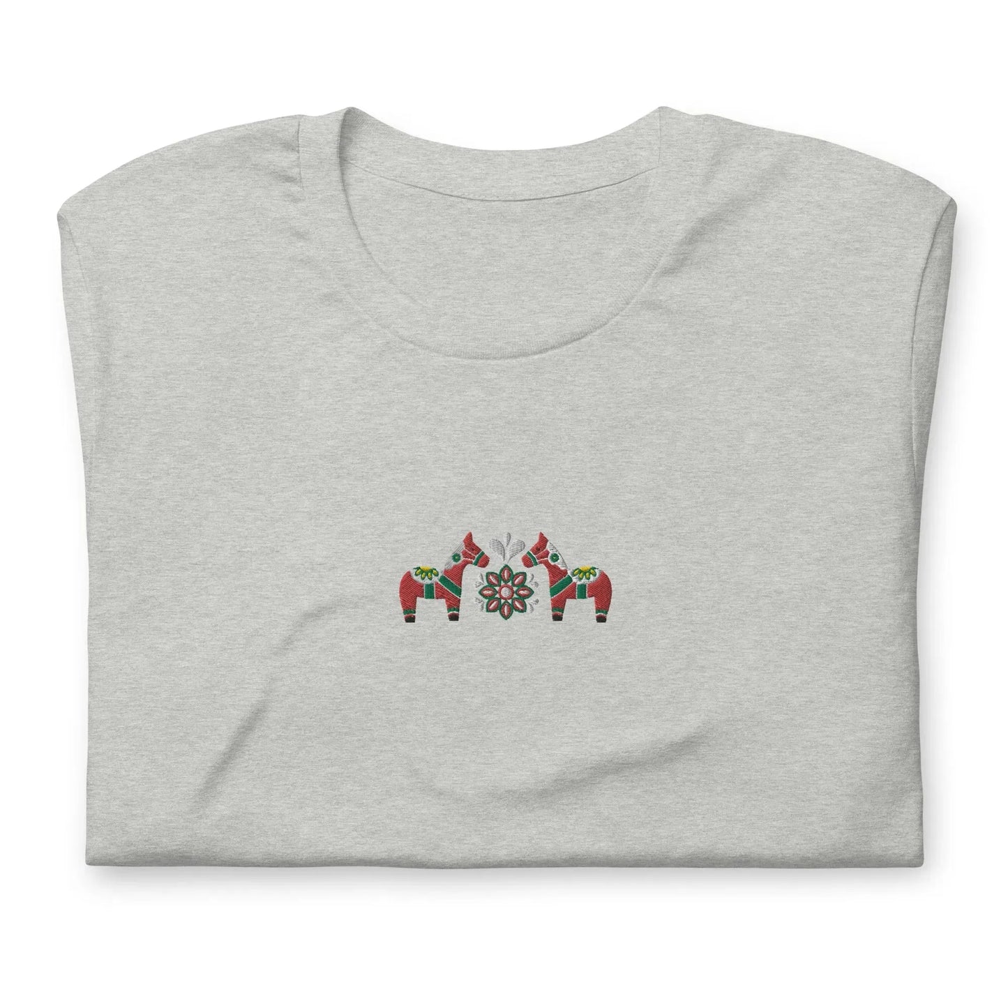 Swedish Red Dala Horse Embroidered T-Shirt - The Global Wanderer