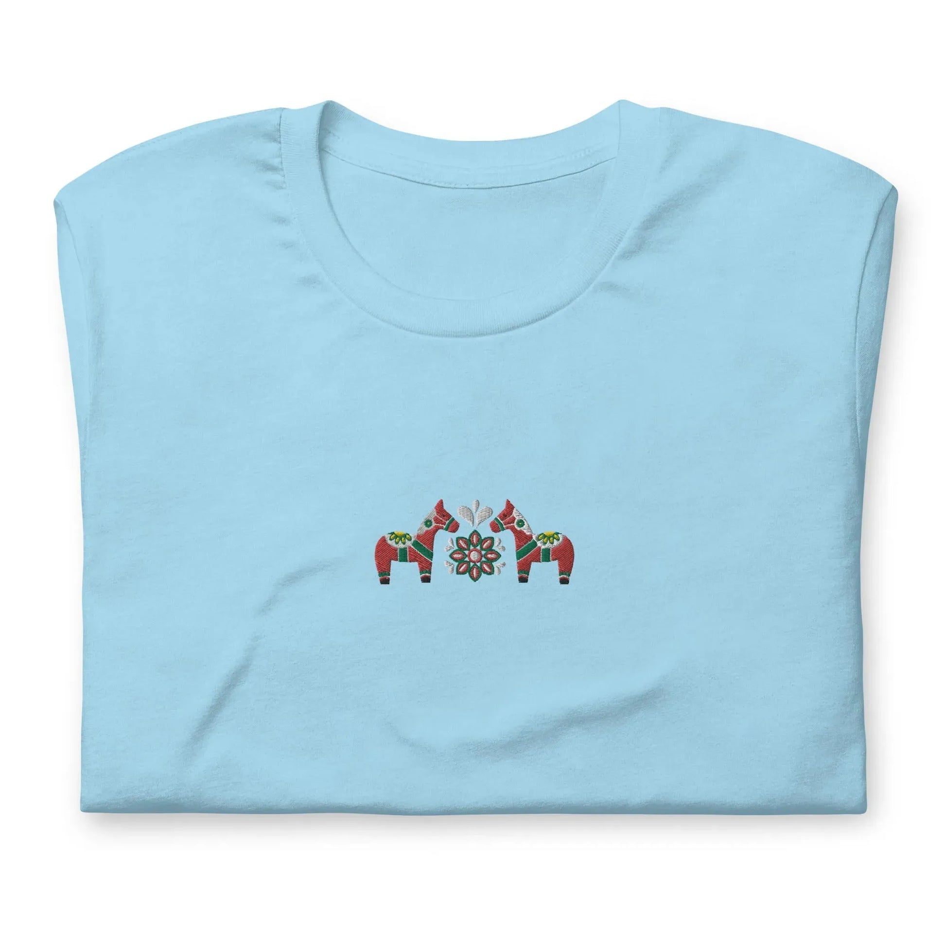 Swedish Red Dala Horse Embroidered T-Shirt - The Global Wanderer