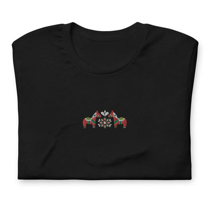 Swedish Red Dala Horse Embroidered T-Shirt - The Global Wanderer