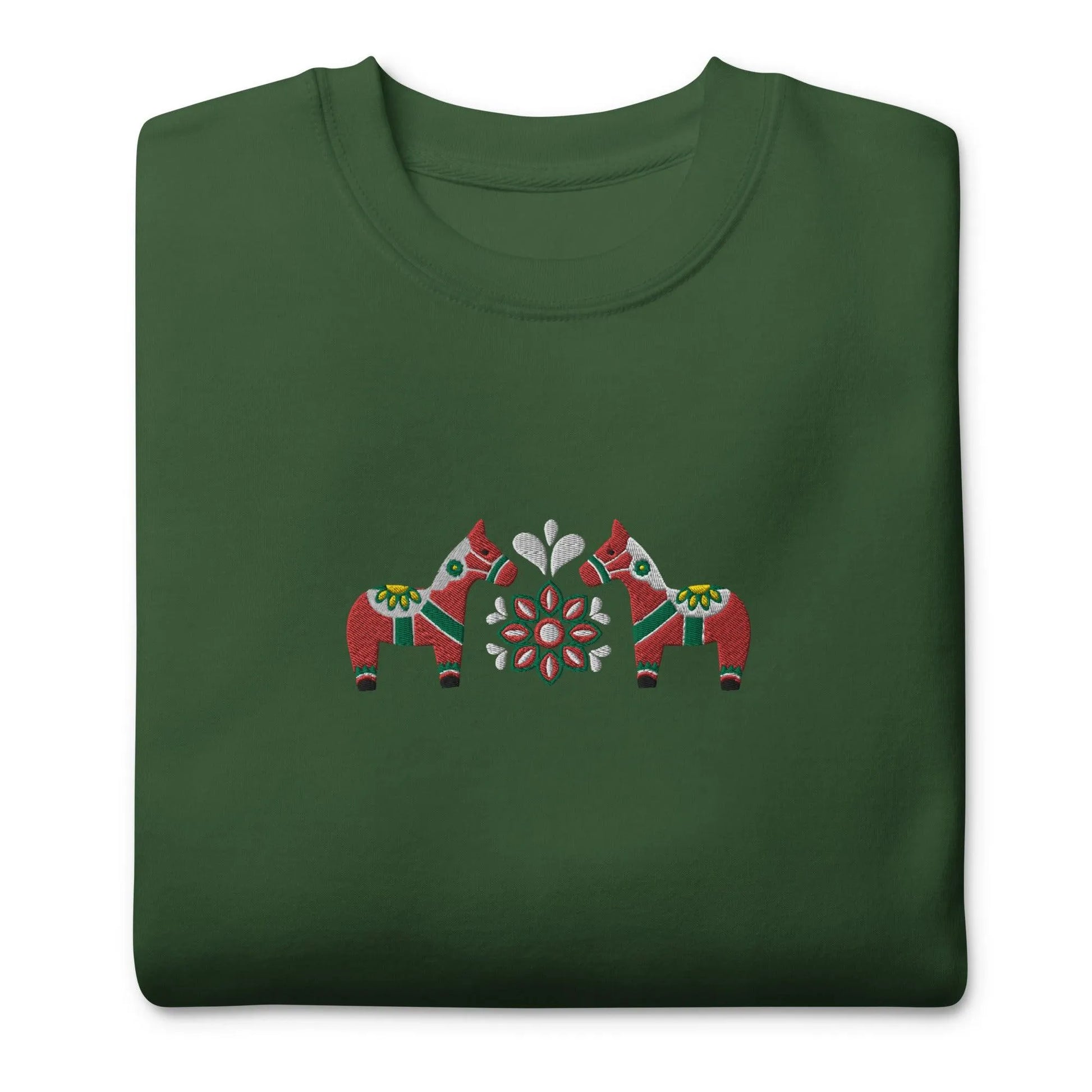 Swedish Red Dala Horse Sweatshirt - Embroidered - The Global Wanderer