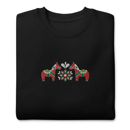 Swedish Red Dala Horse Sweatshirt - Embroidered - The Global Wanderer