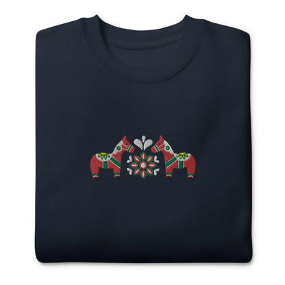 Swedish Red Dala Horse Sweatshirt - Embroidered - The Global Wanderer