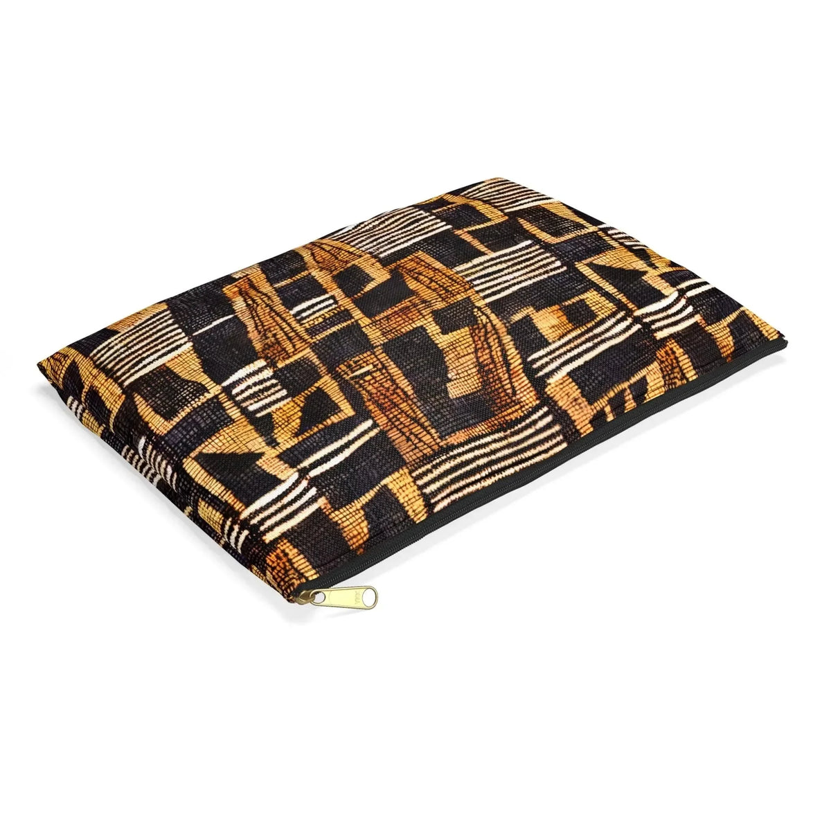 Timbuktu Gold Mud Cloth Flat Pouch - The Global Wanderer