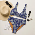 Tlaxcala Talavera Tile Recycled High-Waisted Bikini - The Global Wanderer
