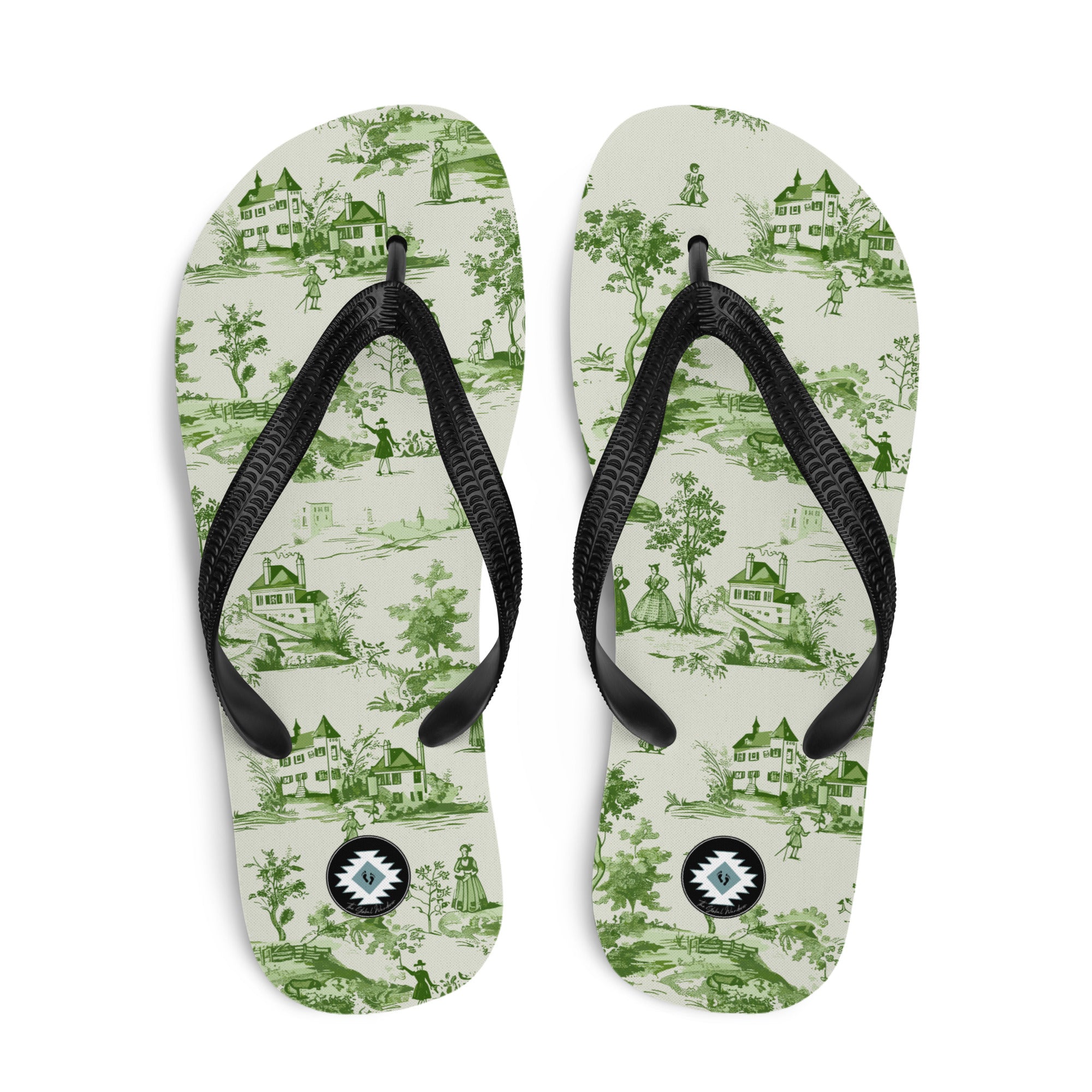 Toile d'Avignon Flip Flops - The Global Wanderer