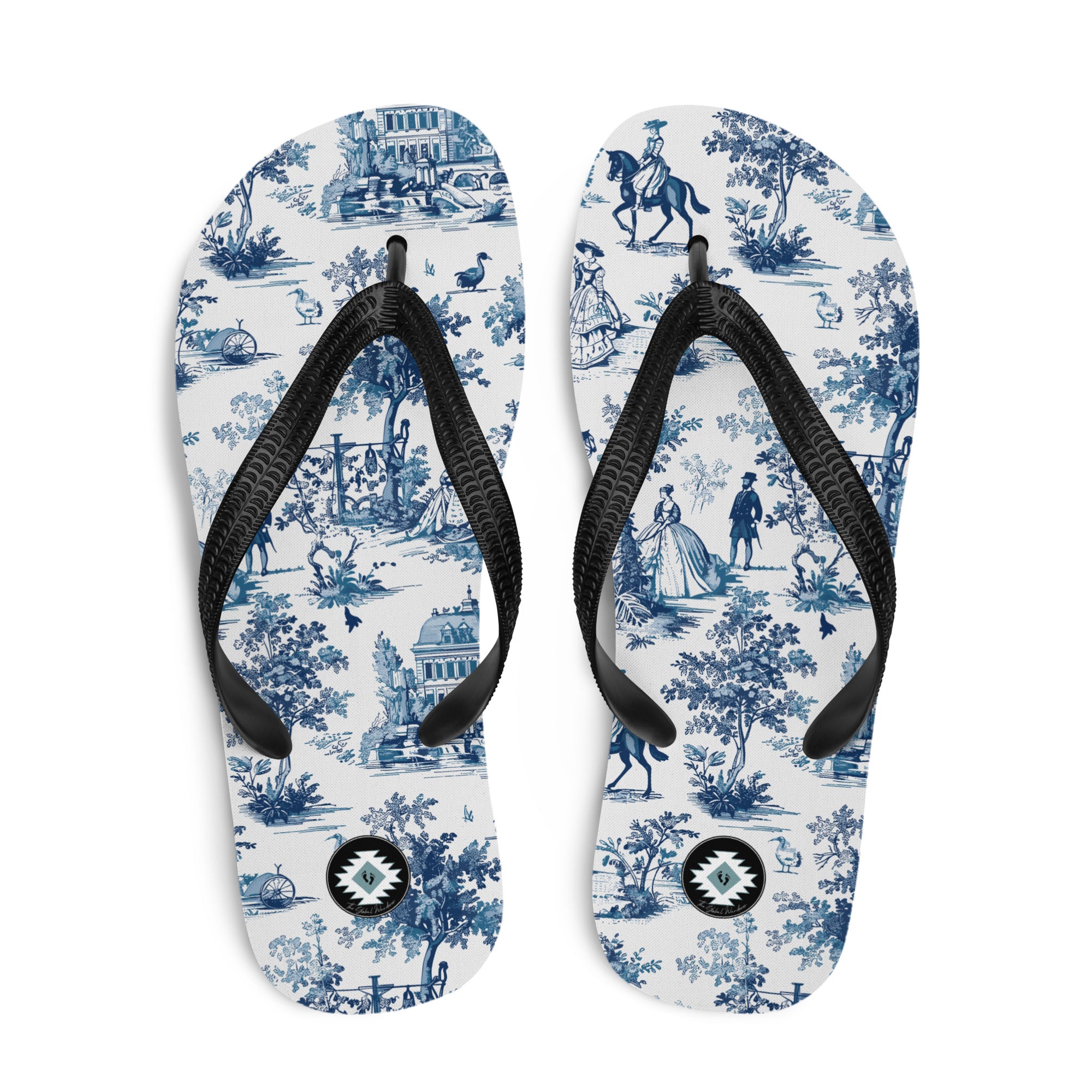 Toile de Versailles Flip Flops - The Global Wanderer