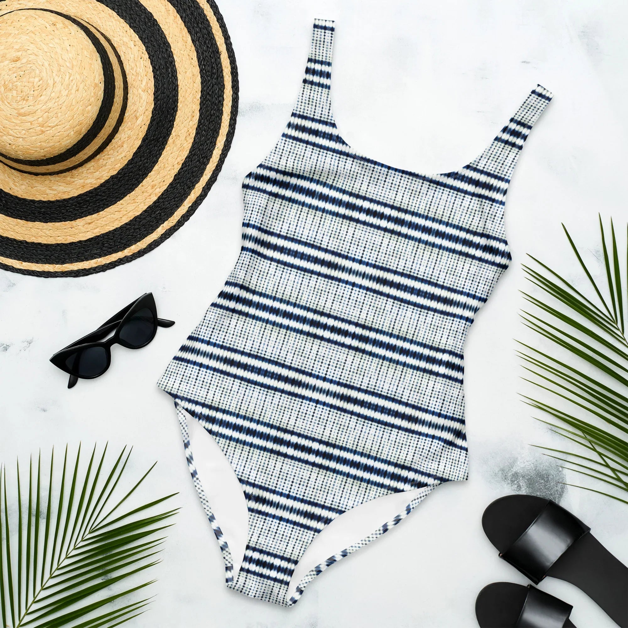 Tokyo Horizon Shibori One-Piece Swimsuit - The Global Wanderer