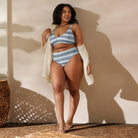 Tokyo Horizon Shibori Recycled High-Waisted Bikini - The Global Wanderer