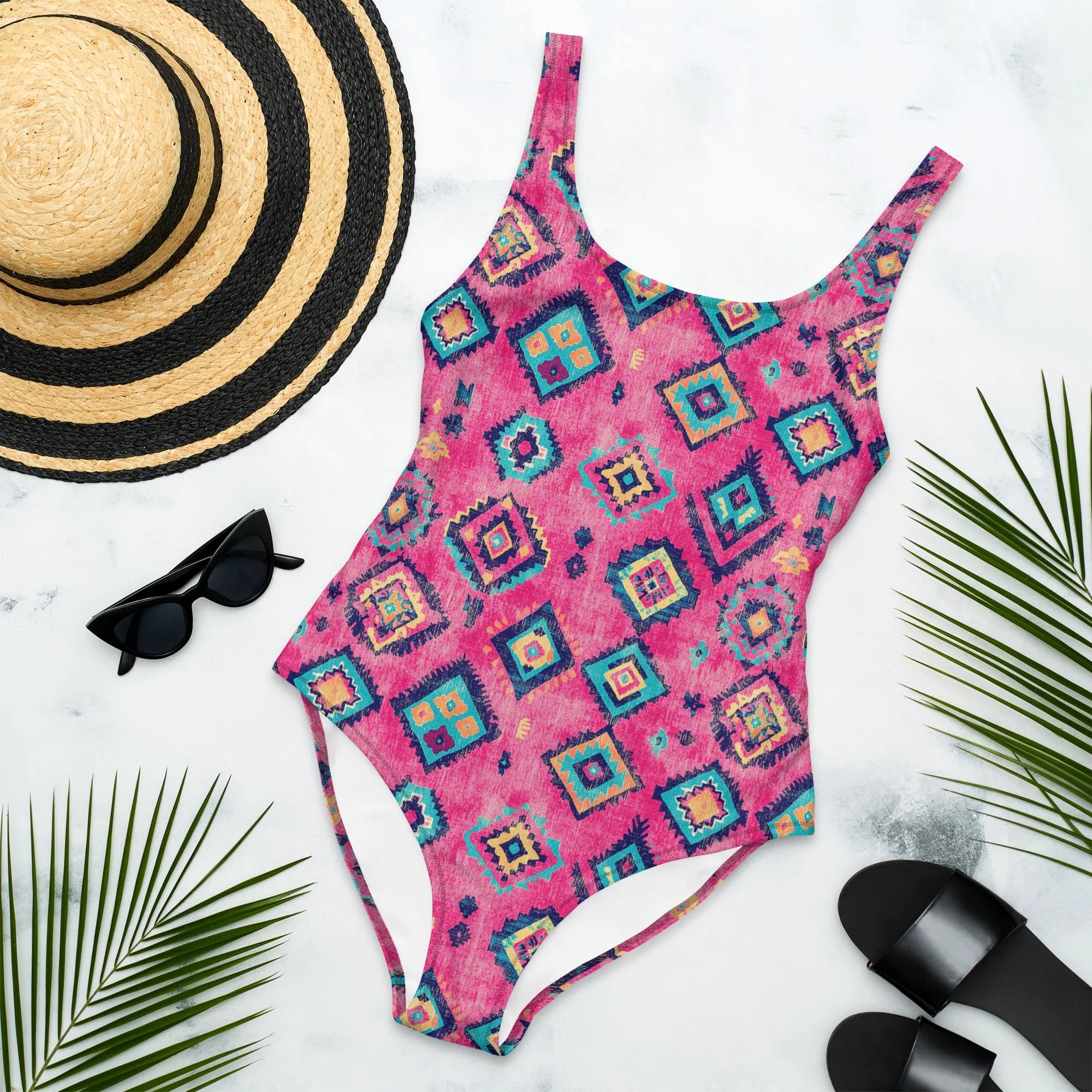 Turkish Kilim One-Piece Swimsuit - The Global Wanderer