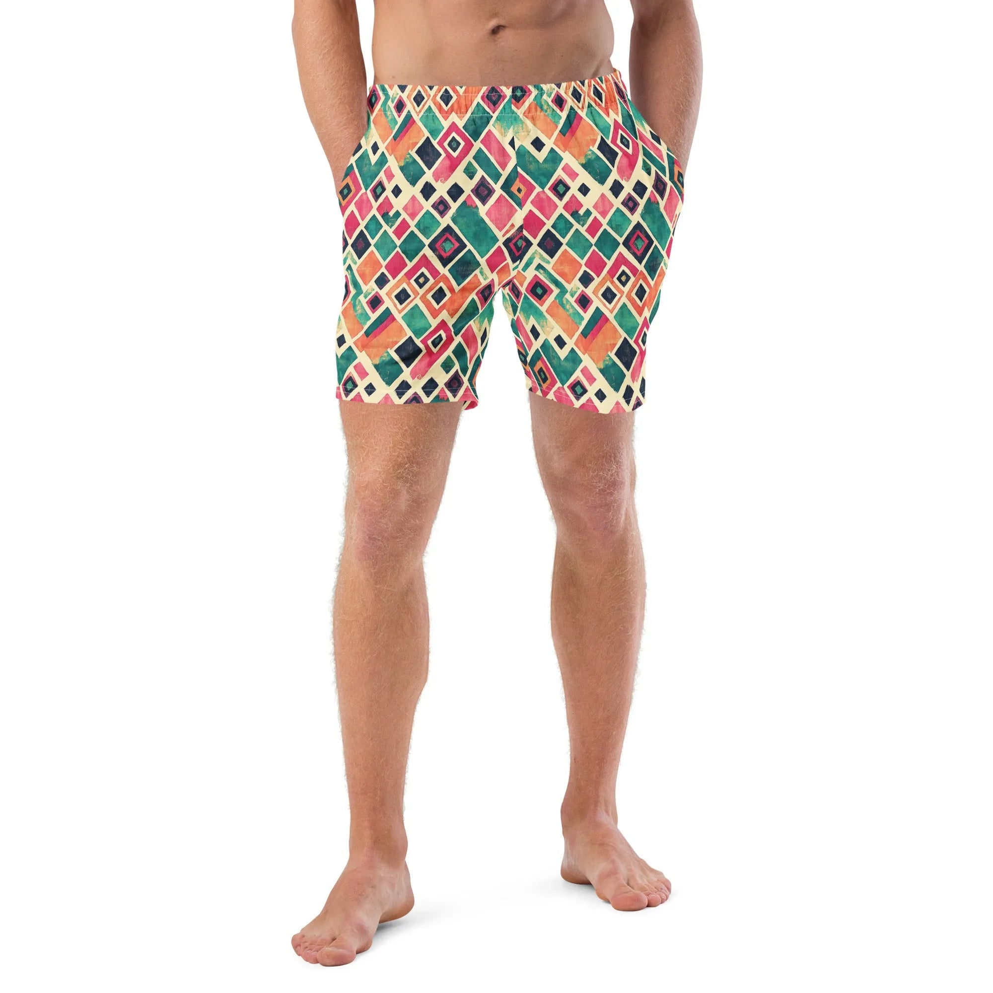 Turkish Kilim Recycled Men's Swim Trunks - The Global Wanderer