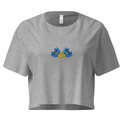 Ukrainian Folk Art Embroidered Women’s Cropped T-Shirt - The Global Wanderer