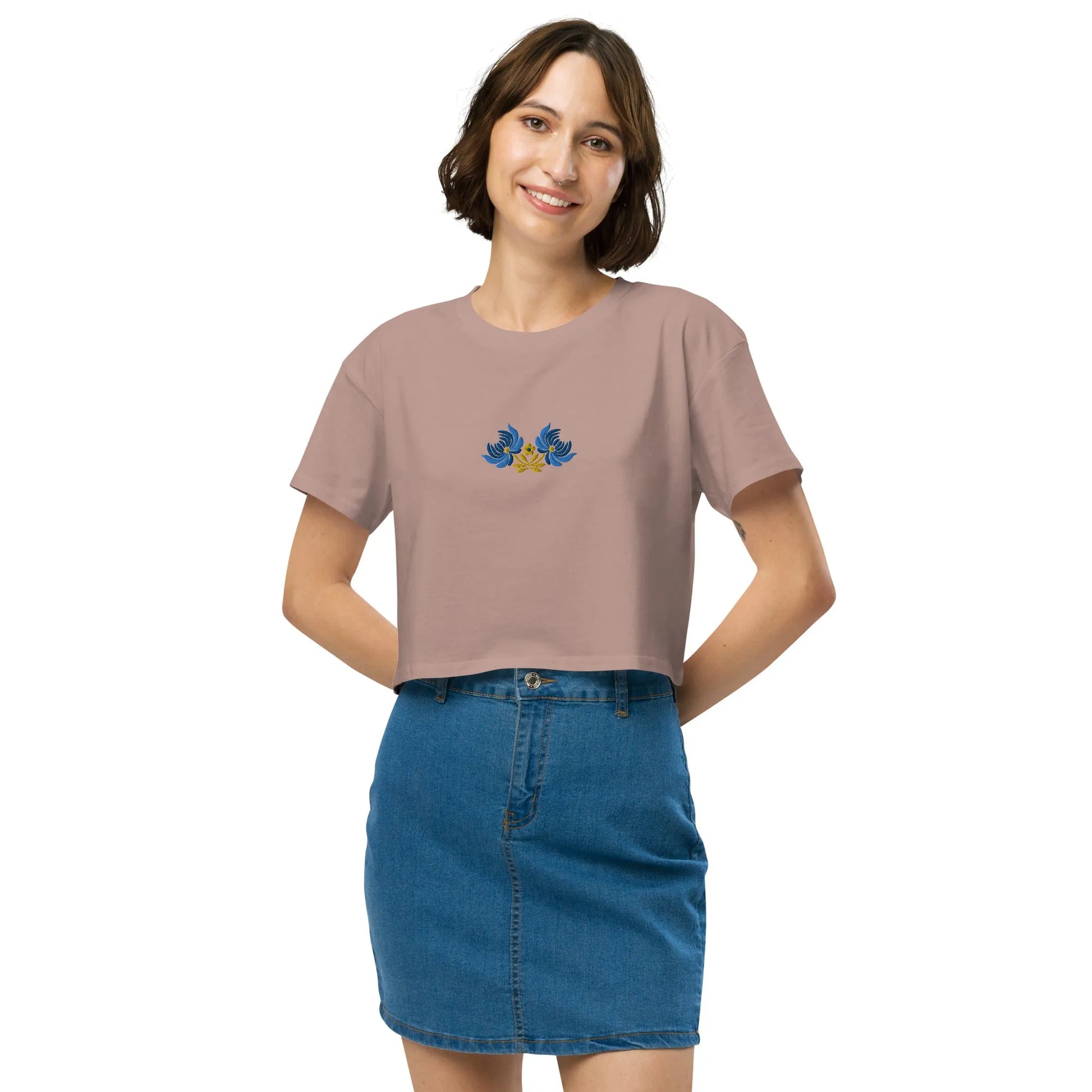 Ukrainian Folk Art Embroidered Cropped T-Shirt - The Global Wanderer