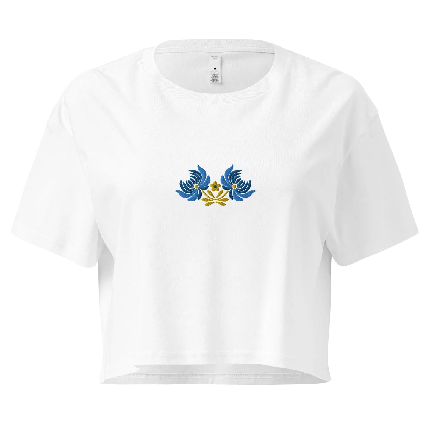 Ukrainian Folk Art Embroidered Cropped T-Shirt - The Global Wanderer