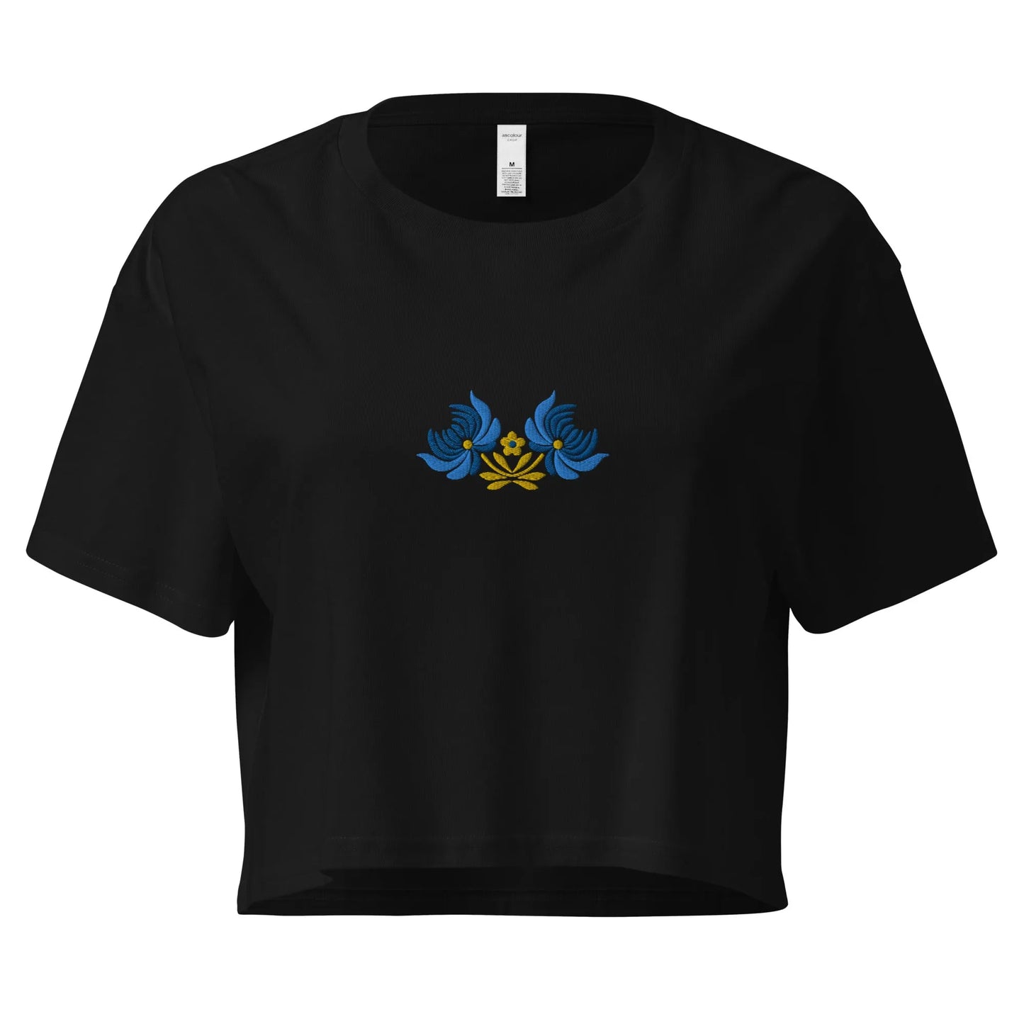 Ukrainian Folk Art Embroidered Cropped T-Shirt - The Global Wanderer