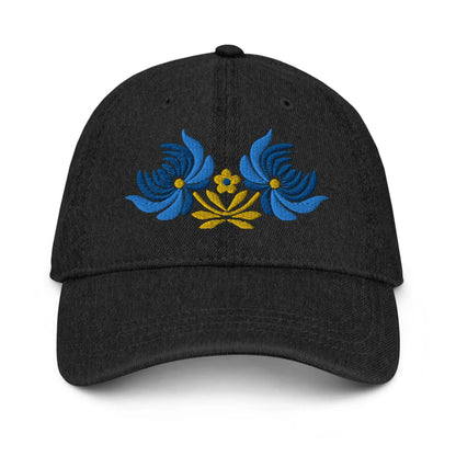 Ukrainian Folk Art Embroidered Denim Dad Hat - The Global Wanderer