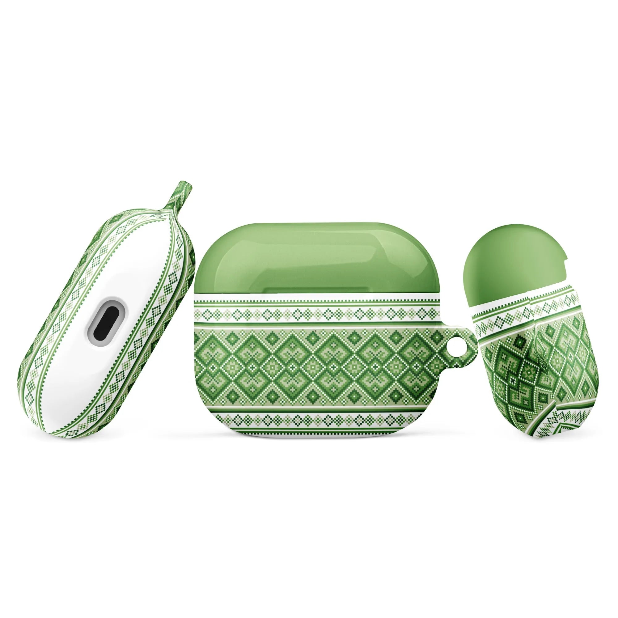 Ukrainian Vyshyvanka AirPod 3 Case - Green - The Global Wanderer