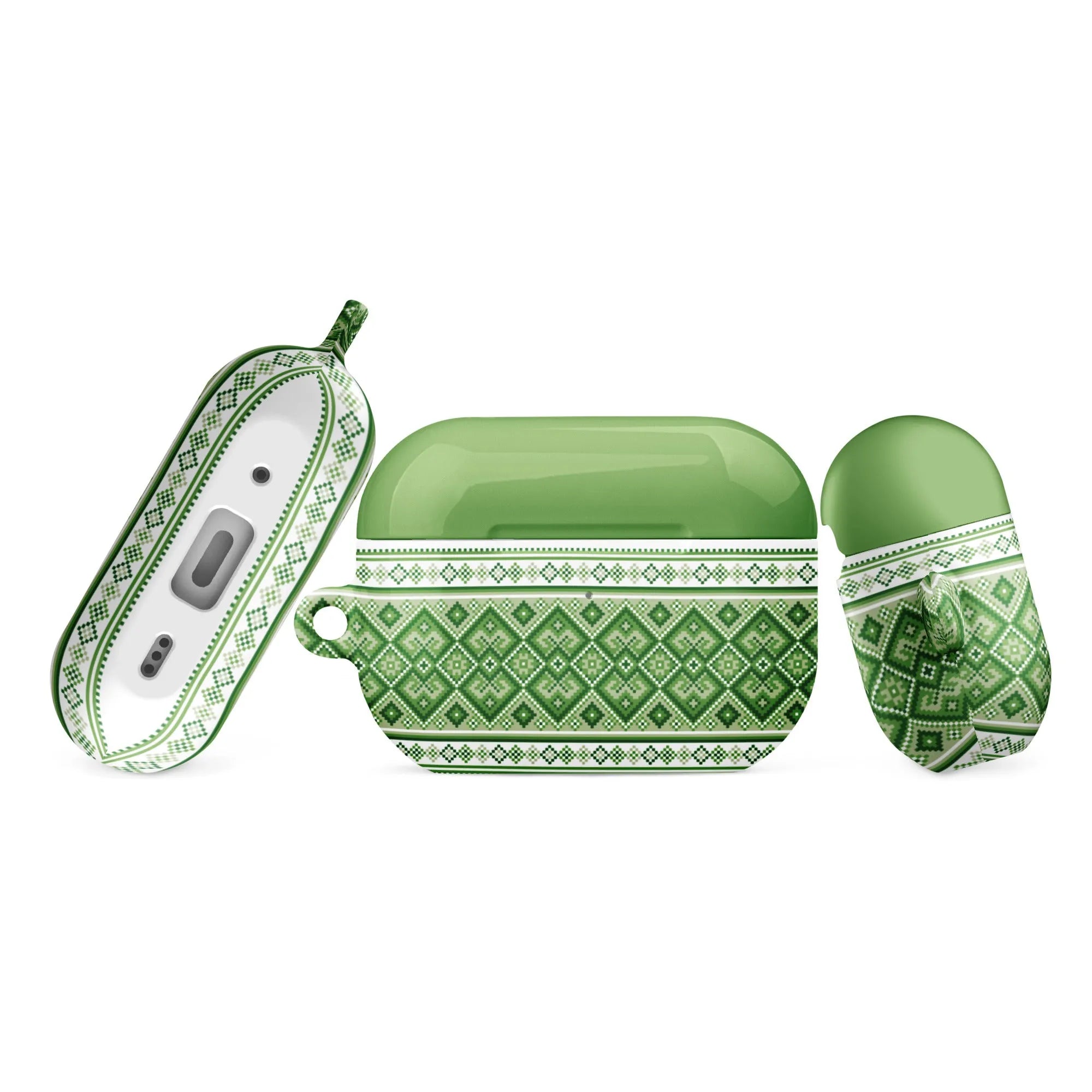 Ukrainian Vyshyvanka AirPod Pro 2 Case - Green - The Global Wanderer