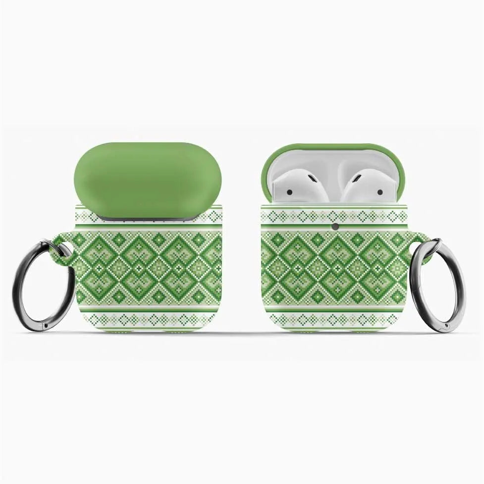 Ukrainian Vyshyvanka AirPod Pro Case - Green - The Global Wanderer