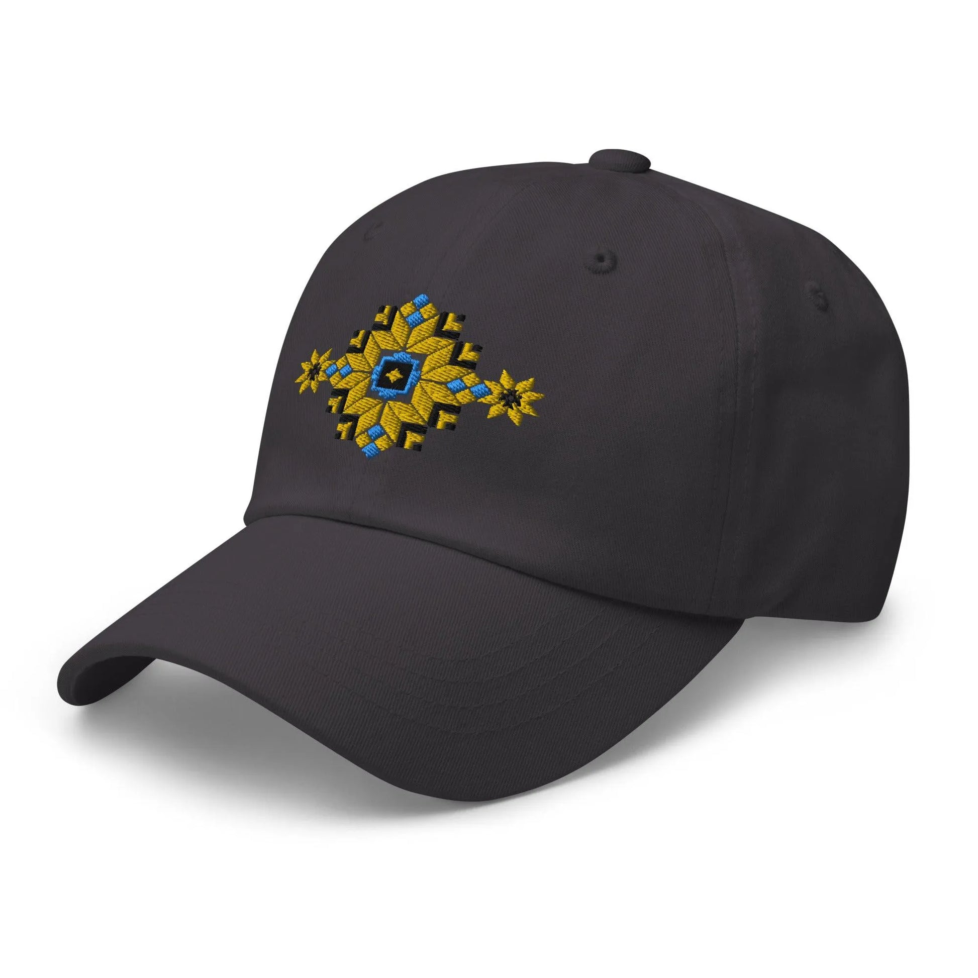 Ukrainian Vyshyvanka Motif Embroidered Dad Hat - The Global Wanderer