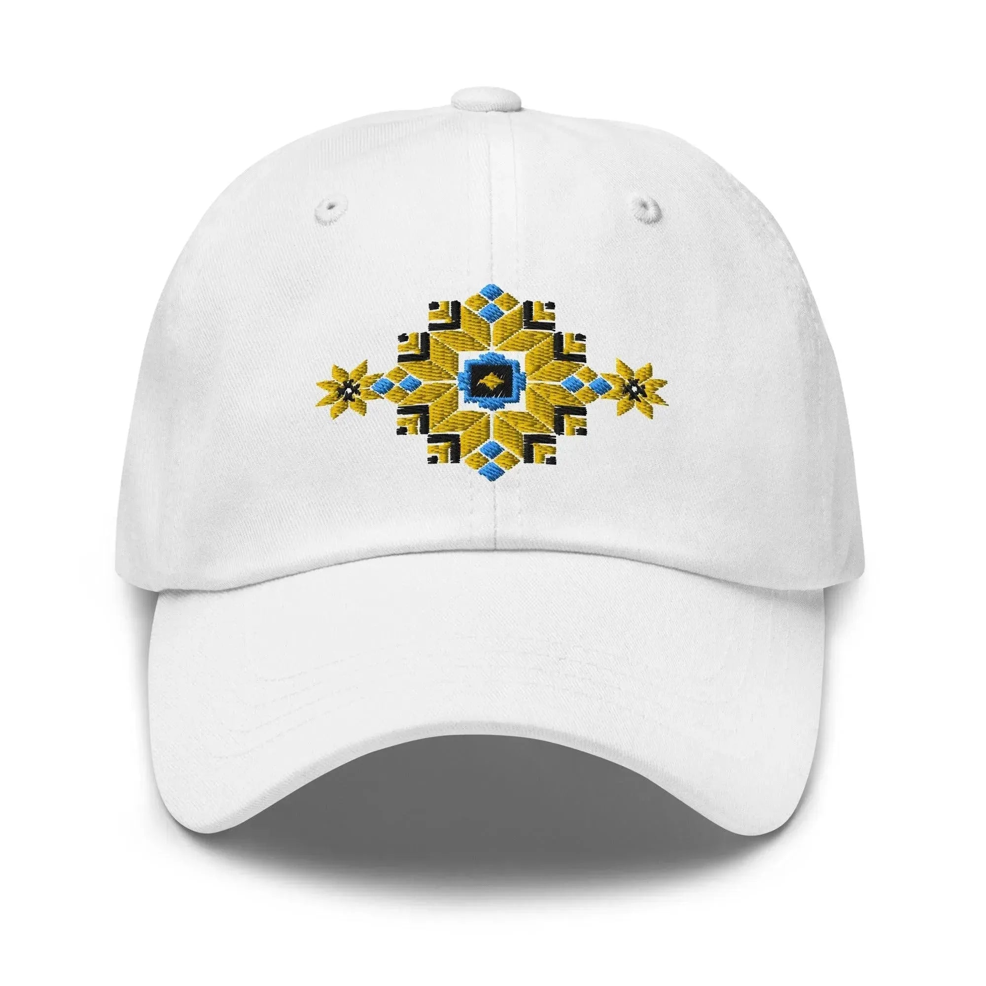 Ukrainian Vyshyvanka Motif Embroidered Dad Hat - The Global Wanderer